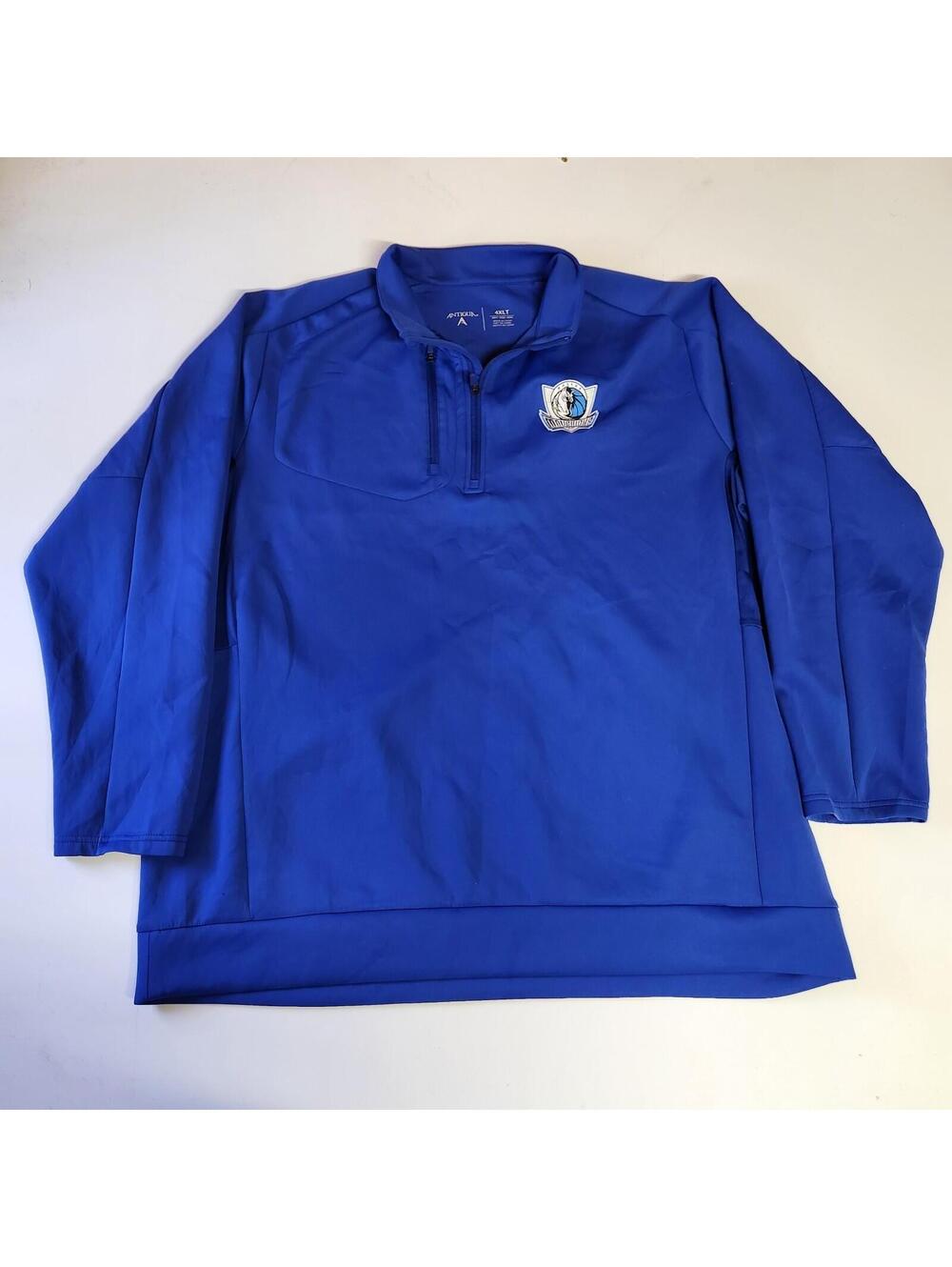 Antigua Dallas Mavericks 1/4 Zip Pullover Mens 4XLT Blue Big Tall Performance